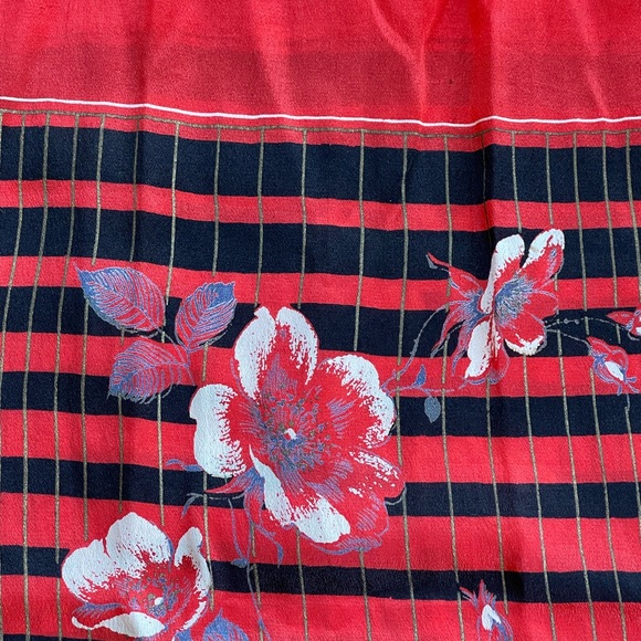 Vintage oblong scarf, silk blend - Picture 4 of 5